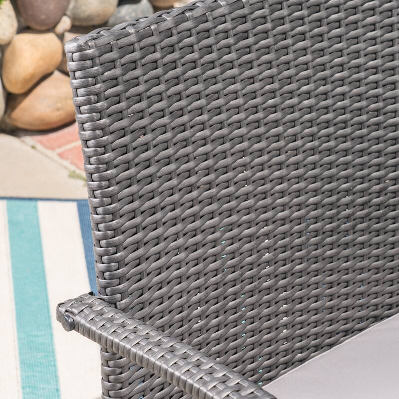 Harlowe Outdoor 7 Piece Wicker Dining Set with Cushions by Christopher Knight Home