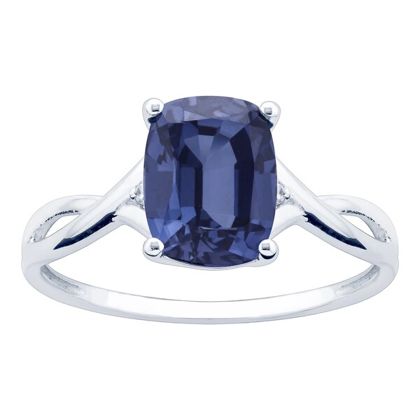 10K White Gold 2.95ct TW Tanzanite and Diamond Ring - Purple. Opens flyout.