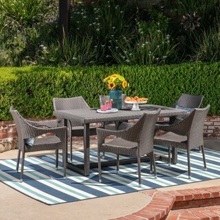 Abbott Outdoor 7 Piece Wicker Dining Set by Christopher Knight Home