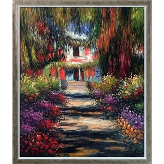 La Pastiche Claude Monet 'Garden Path at Giverny' Hand Painted Oil ...