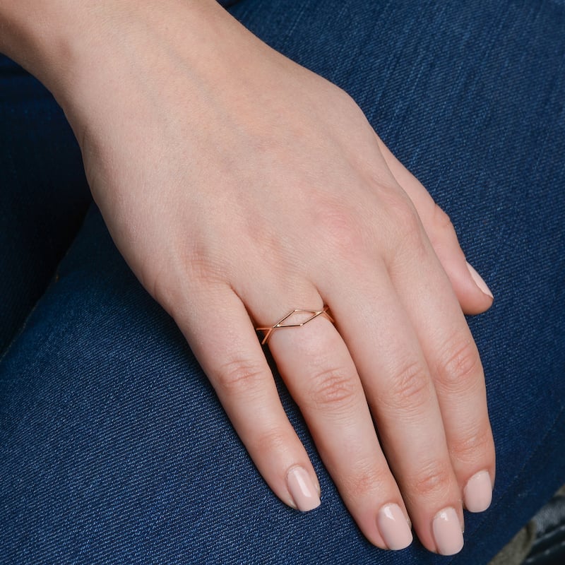 Fremada 14k Gold High Polish Geometric Ring (yellow gold or rose gold)