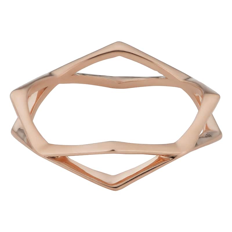 Fremada 14k Gold High Polish Geometric Ring (yellow gold or rose gold) - 8 - Rose