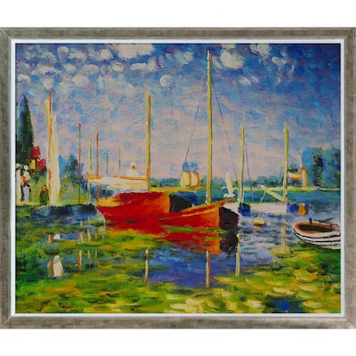 La Pastiche Claude Monet 'Red Boats at Argenteuil' Hand Painted Oil ...