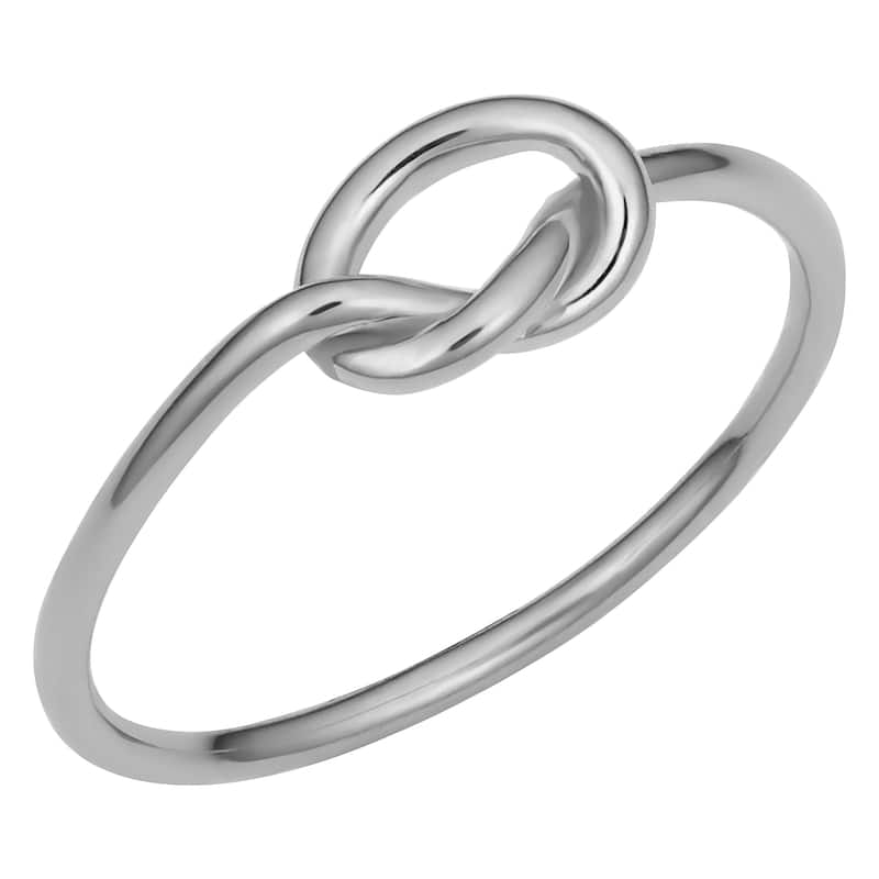 14k Gold High Polish Love Knot Ring (Yellow gold, Rose gold or White gold) - 6 - White