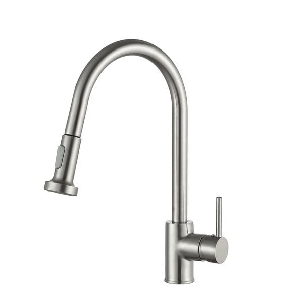 Anzzi Tycho Single Handle Pull Out Sprayer Kitchen Faucet In Anzzi Tycho Single Handle Pull Out Sprayer Kitchen Faucet In Brushed Nickel Silver