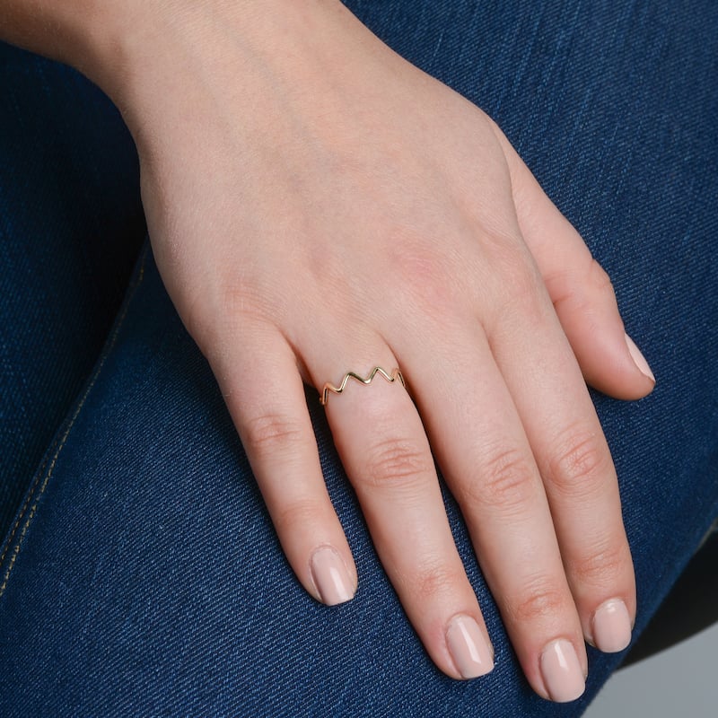 Italian 14k Yellow Gold High Polish Zigzag Ring