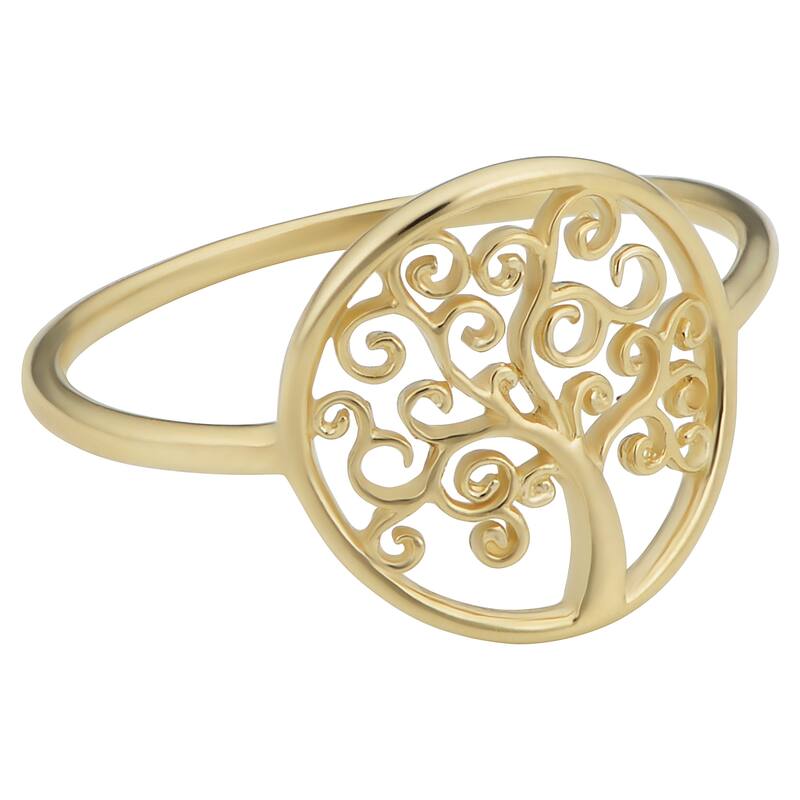 Fremada Italian 14k Yellow Gold Tree of Life Ring