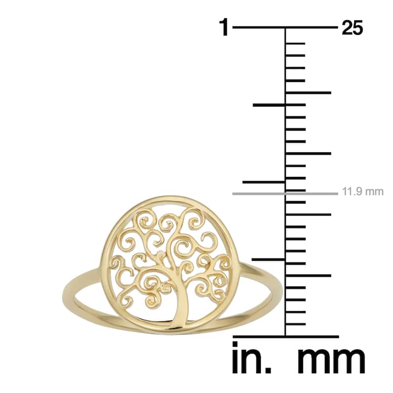 Fremada Italian 14k Yellow Gold Tree of Life Ring