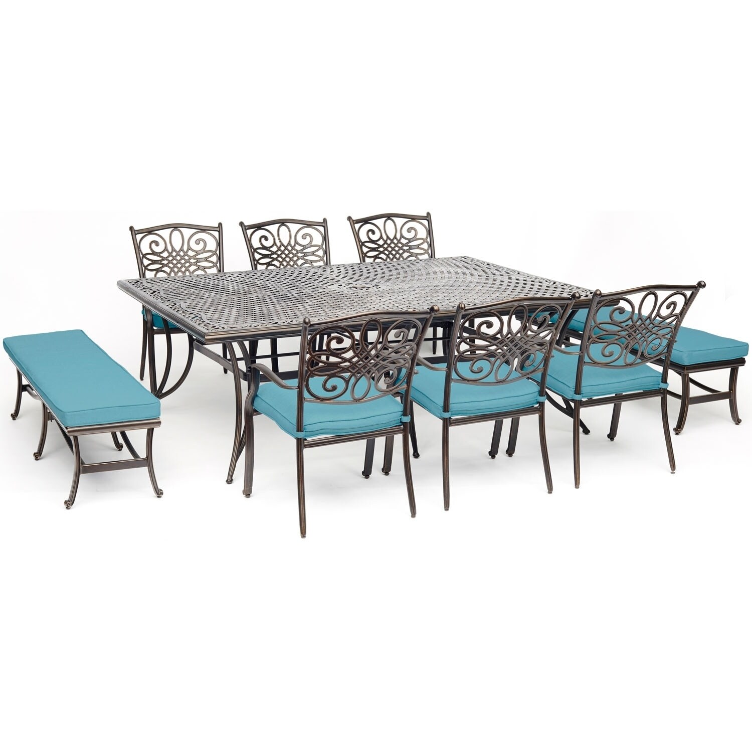 Shop Hanover Traditions 9 Piece Dining Set In Blue With 6 Dining