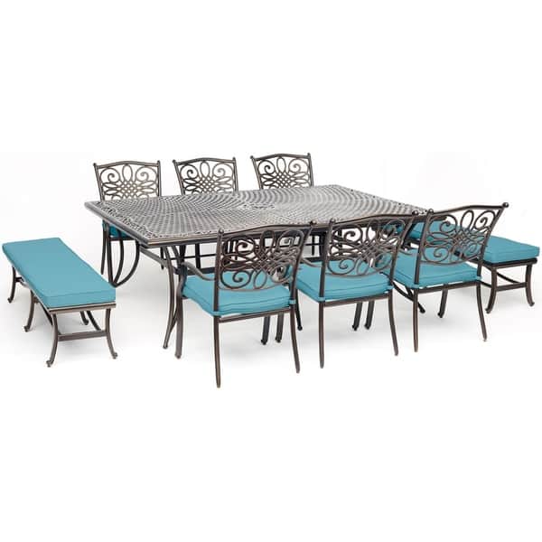 Shop Hanover Traditions 9 Piece Dining Set In Blue With 6 Dining