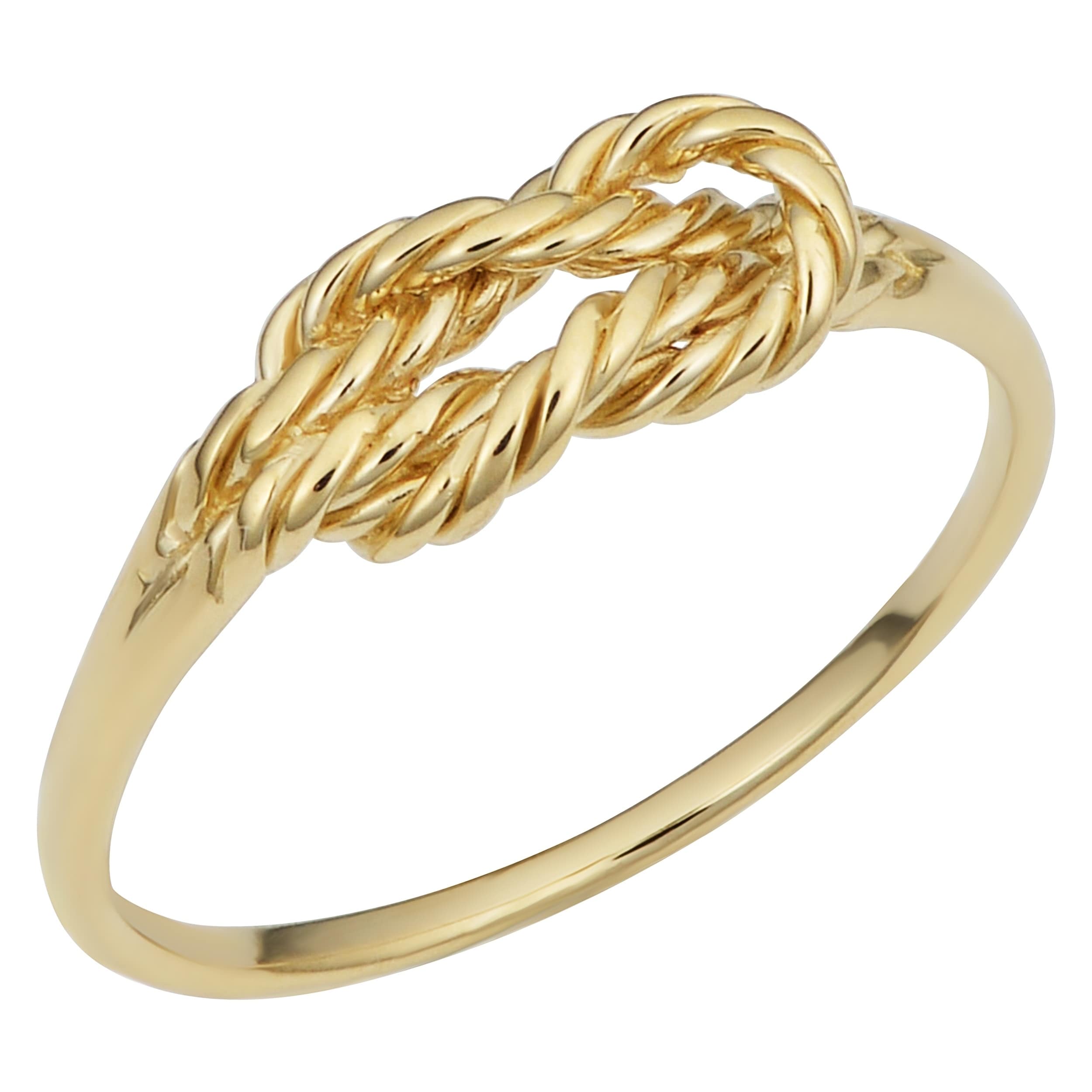 Au Naturale Italian 14k Yellow Gold Twisted Design Love Knot Ring