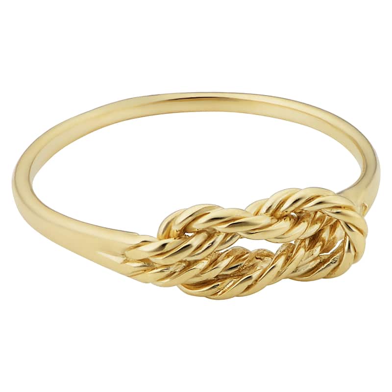 Fremada Italian 14k Yellow Gold Twisted Design Love Knot Ring