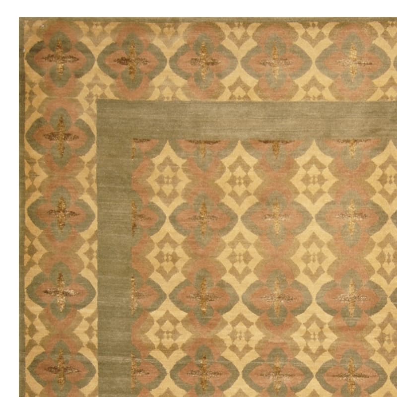 Handmade Wool and Silk Tibetan Rug (India) - 8'3 x 10'3