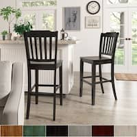 Eleanor Slat Back Bar Height Chairs (Set of 2) by iNSPIRE Q Classic