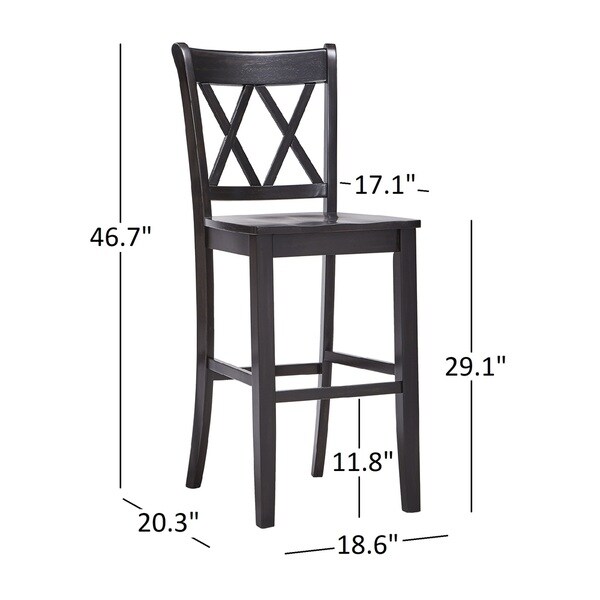 eleanor double x back bar height chairs