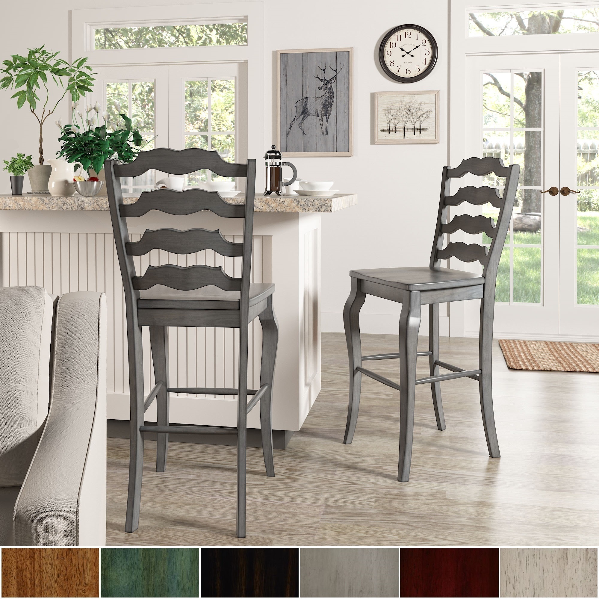 Eleanor French Ladder Back Bar Height Chairs Set Of 2 By Inspire Q Classic Eleanor French Ladder Back Bar Height Chairs Set Of 2 By Inspire Q Classic