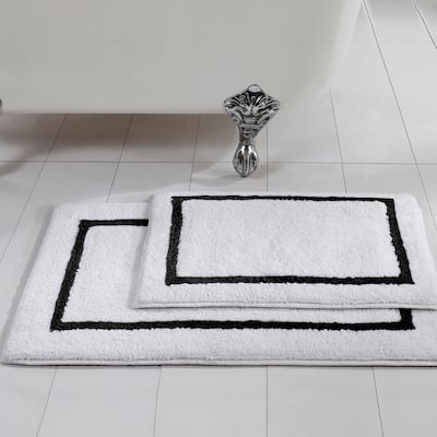 Modern Threads 2-Pack Reversible Contrast Stripe Bath Mat Set