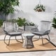 Idaho Outdoor 3 Piece Woven Chat Set by Christopher Knight Home - Thumbnail 12