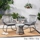 Idaho Outdoor 3 Piece Woven Chat Set by Christopher Knight Home - Thumbnail 1