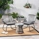 Idaho Outdoor 3 Piece Woven Chat Set by Christopher Knight Home - Thumbnail 0