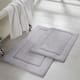 Modern Threads 2-Pack Solid Loop With Non-Slip Backing Bath Mat Set - Silver
