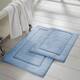 Modern Threads 2-Pack Solid Loop With Non-Slip Backing Bath Mat Set - Light Blue