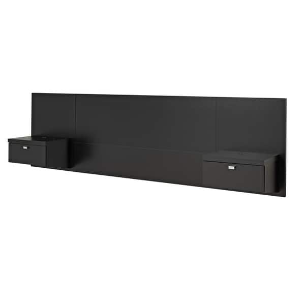 slide 3 of 16, Prepac Series 9 Designer Floating Queen Headboard Black