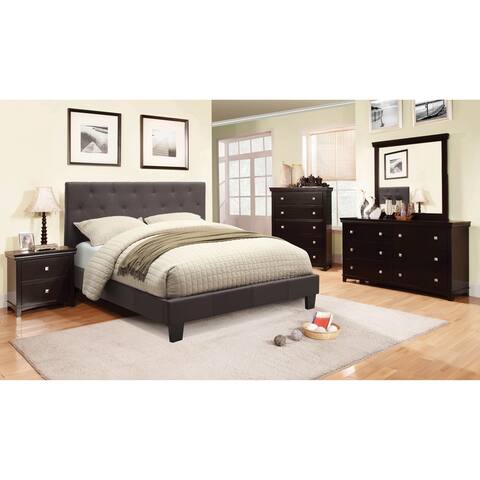 Furniture of America Perdella 4-piece Grey Low Profile Bedroom Set