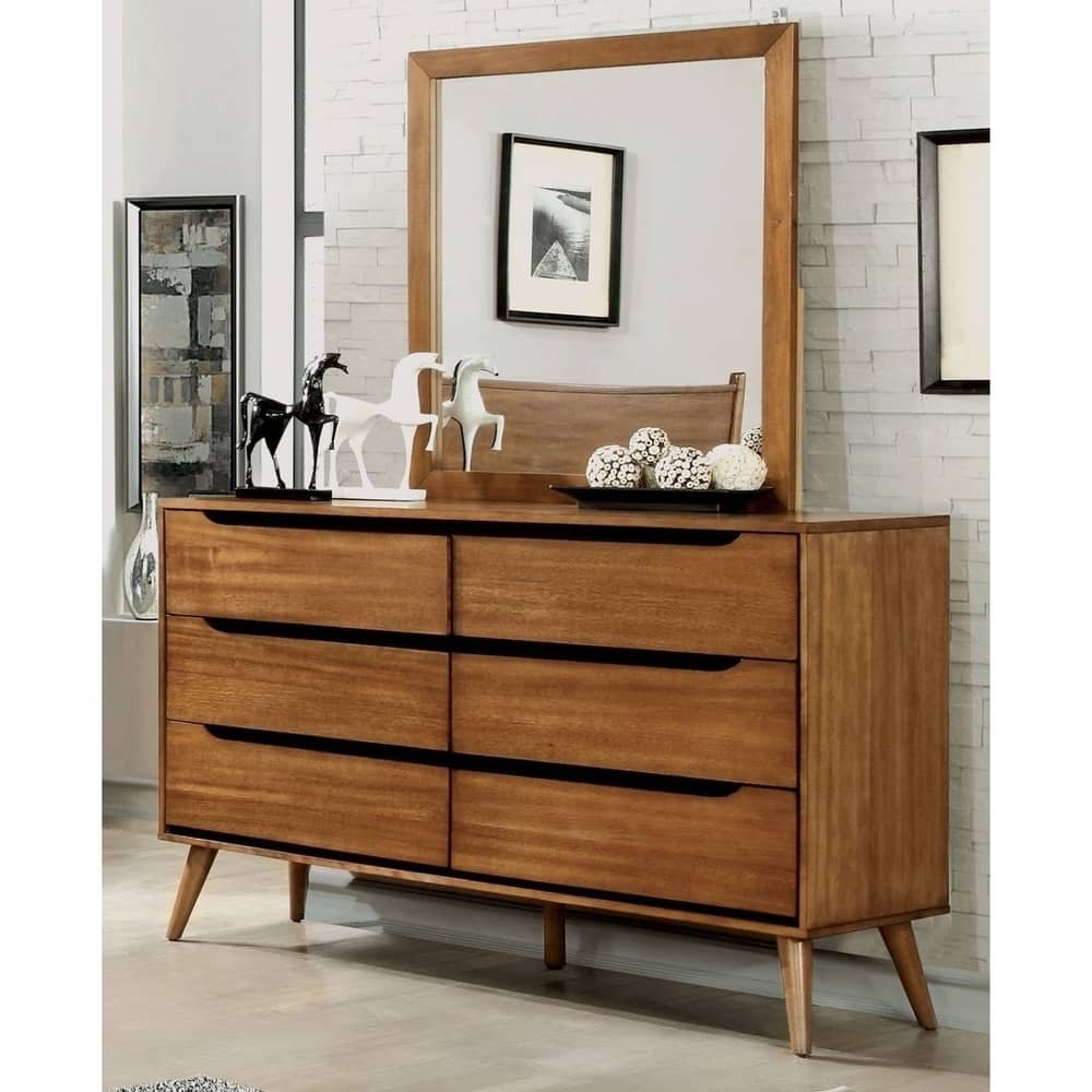 mid century modern dresser mirror Bassett Furniture 