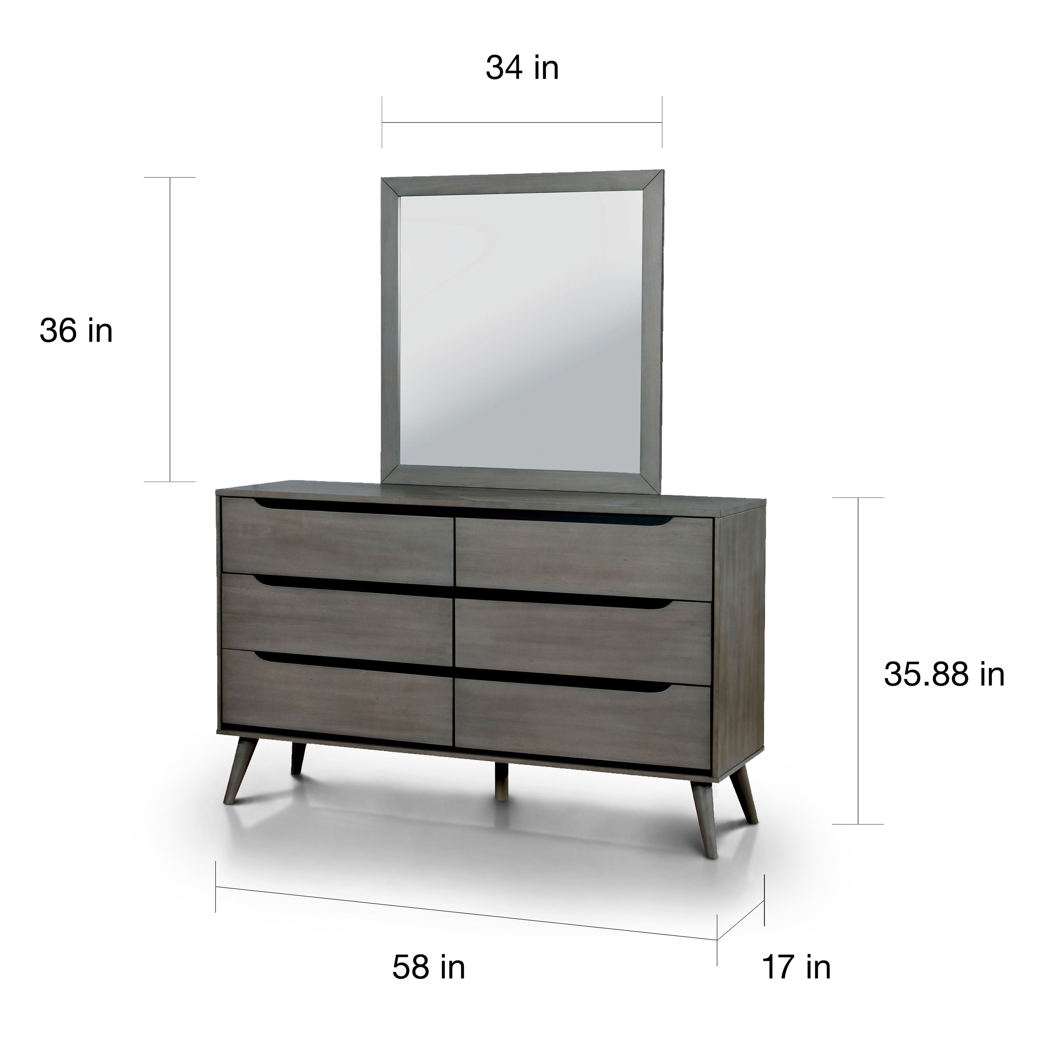 Shop Furniture Of America Fopp Modern 2 Piece Dresser And Mirror