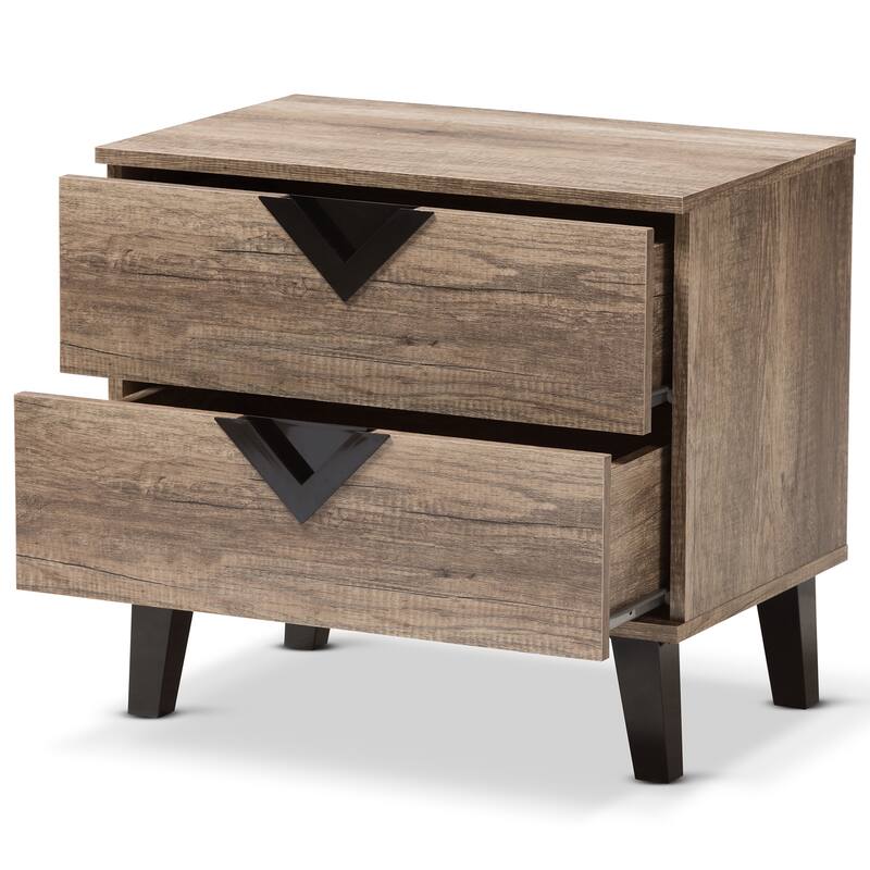 Carson Carrington Dragor Contemporary Light Brown Wood Nightstand
