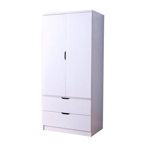 Porch Den Gramercy White Finish Two Door Wardrobe By 1 On Bar