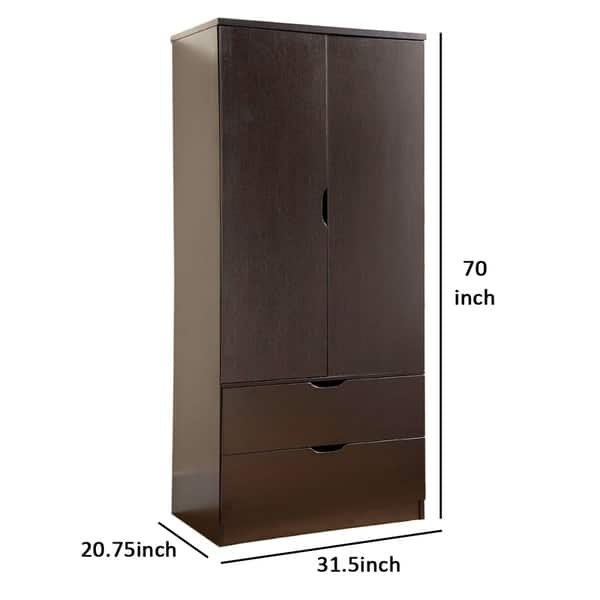 Shop Porch Den Gramercy Spacious Brown Two Door Wardrobe W