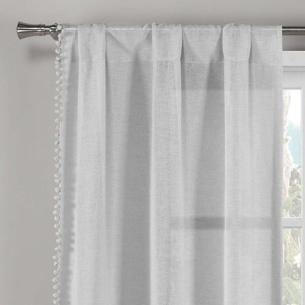 Shop Duck River Semi Sheer Pom Pom Bordered Rod Pocket Window