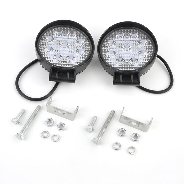 2pcs/set Car High Brightness Off Road Light Round Shape 27W