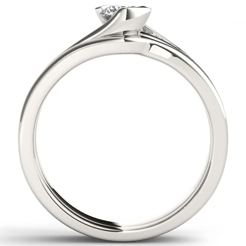 De Couer Steling Silver 1/2 ct TDW Dimaond Bypass Bridal Set