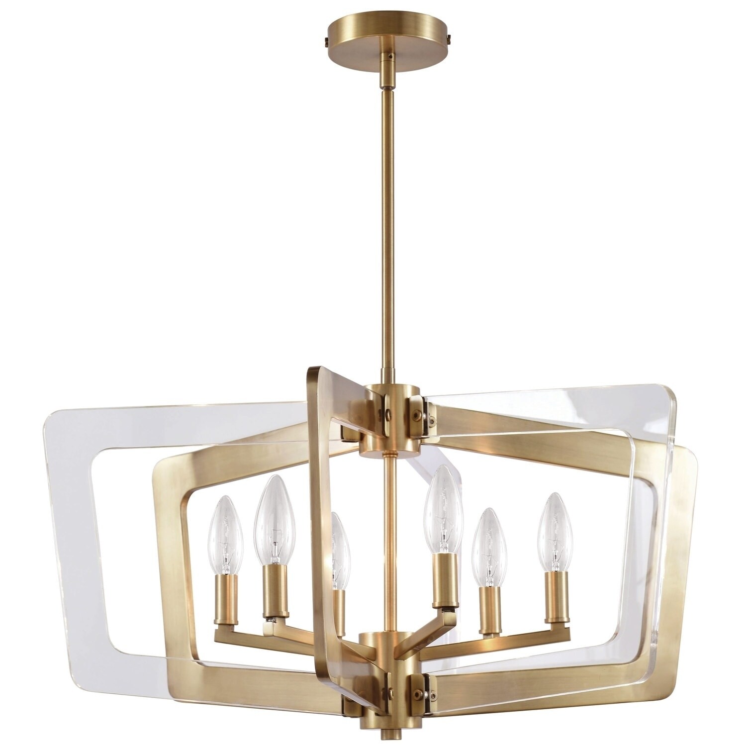 6LT Chandelier, Aged Brass Finish - Chandeliers For Bedrooms by Overstock.com