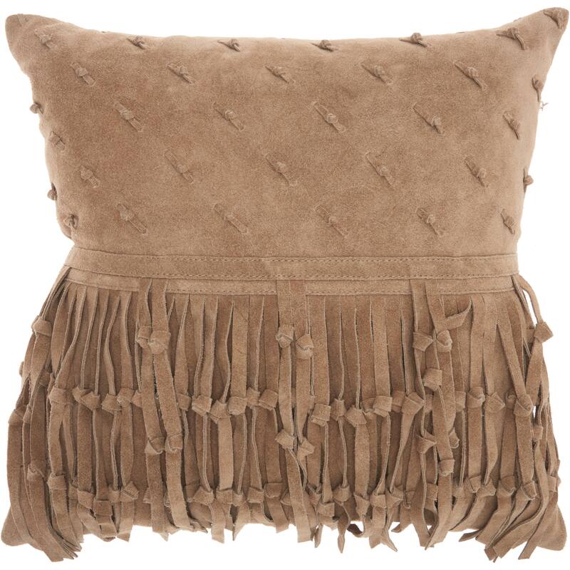 Mina Victory Couture Nat Hide Solid Throw Pillow