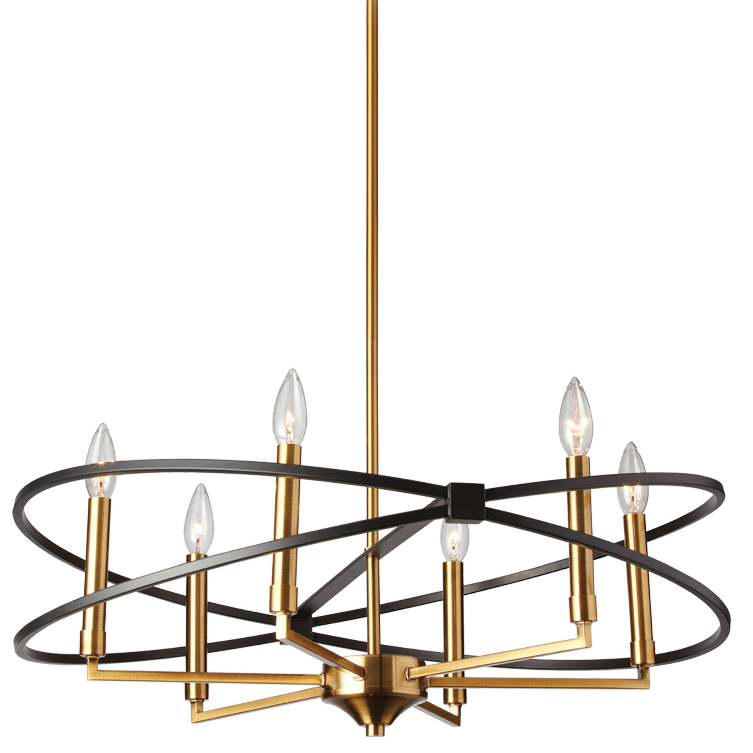 6LT Chandelier, VB & MB Finish (Less than 60 Watts) - Chandeliers For Bedrooms by Overstock.com