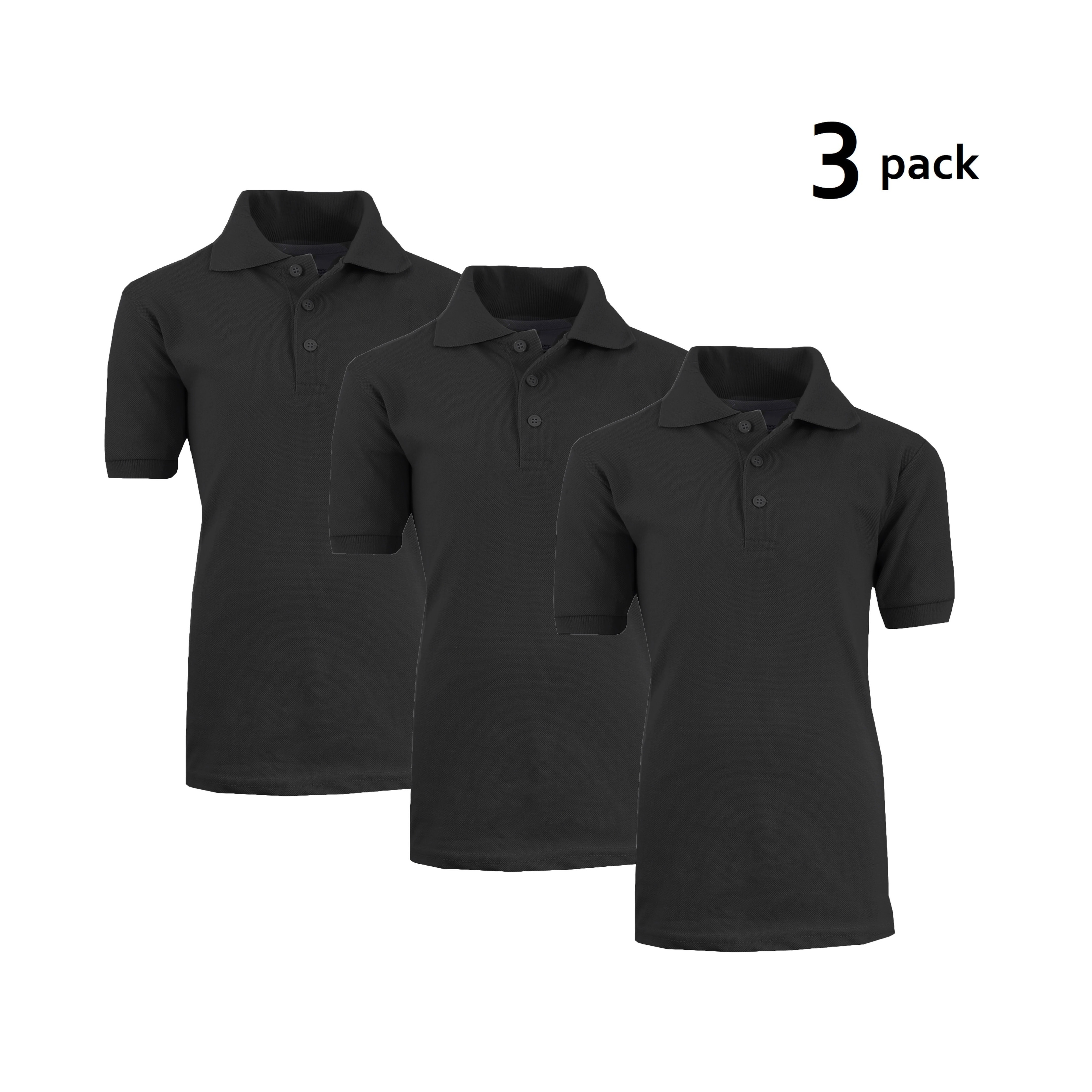 3 pack black polo shirts