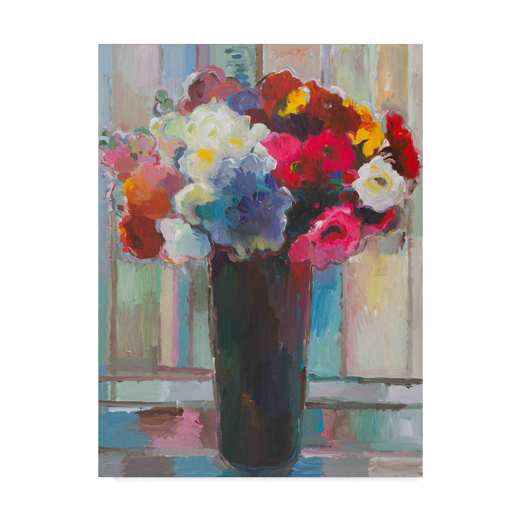 Hooshang Khorasani 'Touch Of Blue' Canvas Art Multicolor Bed Bath