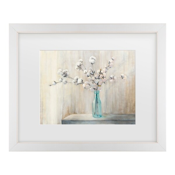 Julia Purinton 'Cotton Bouquet' Matted Framed Art - Overstock - 21900325