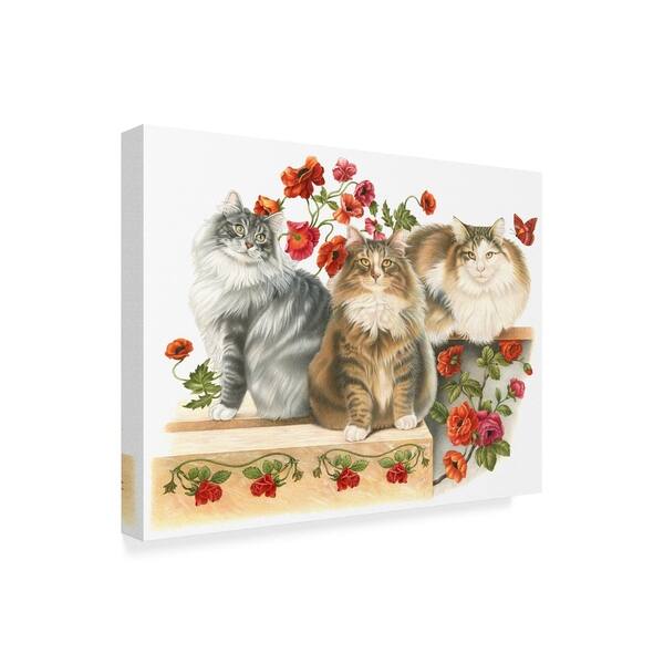 Shop Francien Van Westering Three Cats And Roses Canvas Art