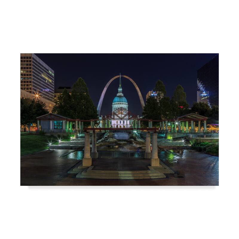 Galloimages Online 'St. Louis At Night' Canvas Art - Multi-color