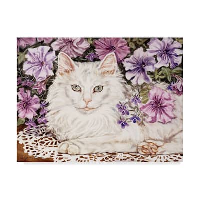 Jan Benz 'Lilly White Cat' Canvas Art - Multi-color