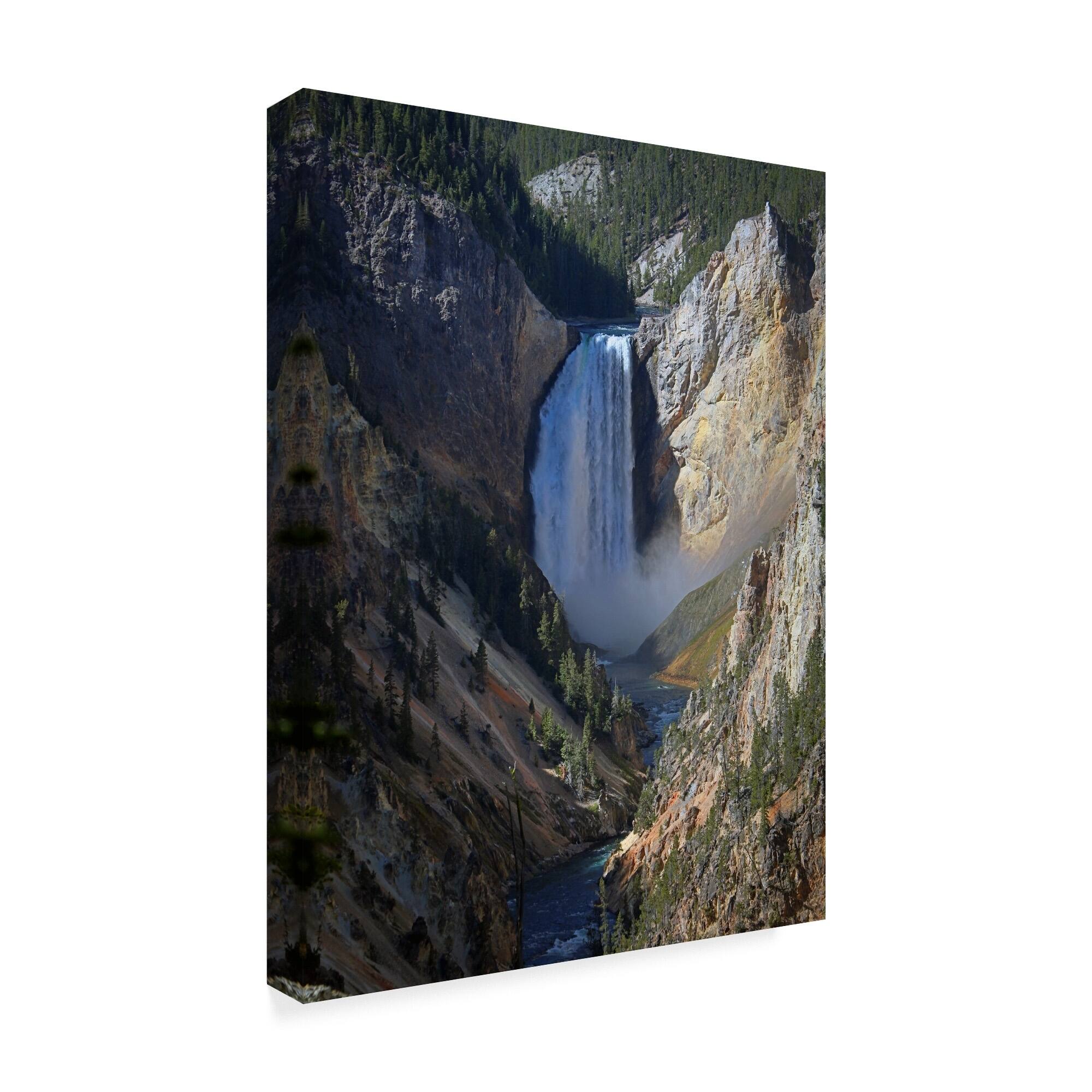 J.D. Mcfarlan 'Lower Falls Yellowstone' Canvas Art Multicolor Bed Bath & Beyond 21901379