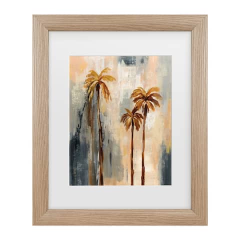 Silvia Vassileva 'Palm Trees I' Matted Framed Art