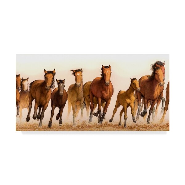 Shop James W Johnson Running Horses Group Canvas Art