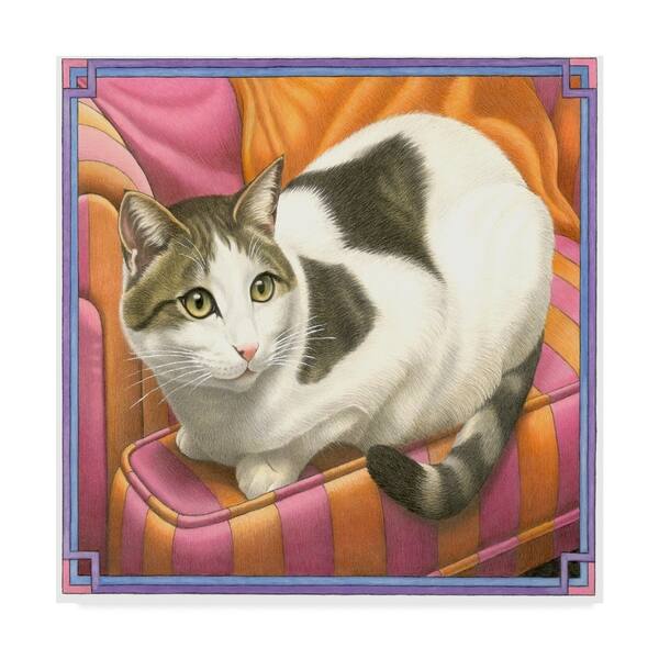 Shop Francien Van Westering Cat On Pink Chair Canvas Art Multi