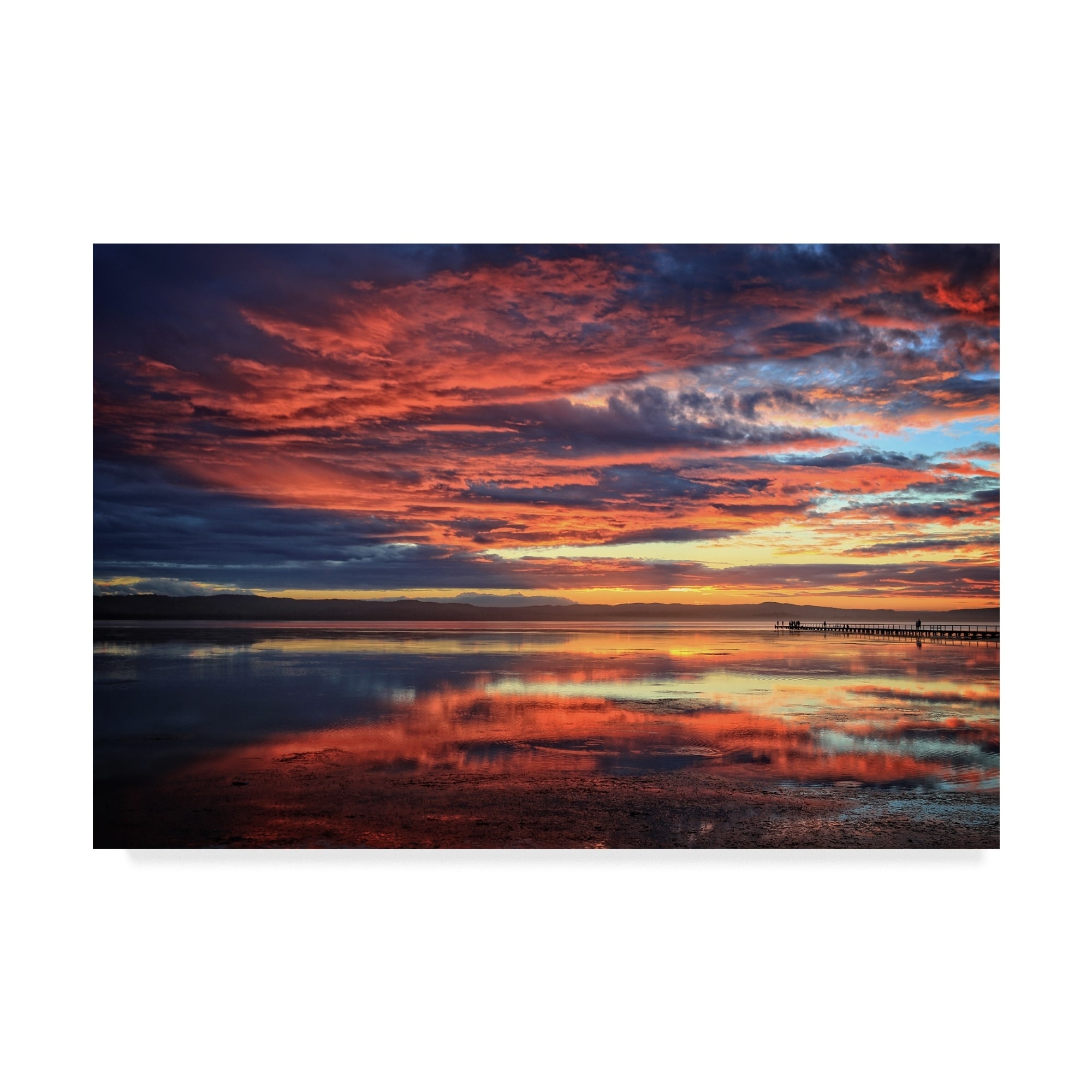 Incredi 'Red Sunset Clouds' Canvas Art - Multi-color